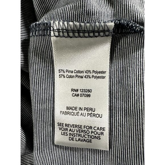 Travis Mathew Blocked Striped Polo Shirt Mens Lg Blue Gray Cotton Polyester - Picture 10 of 11